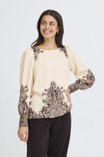 Adara blouse pumicestone paisley