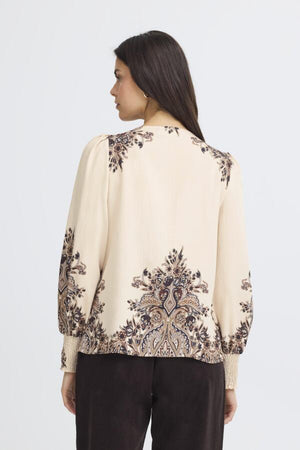 Adara blouse pumicestone paisley