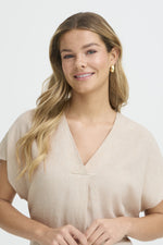 Jett blouse lichtbruin of beige