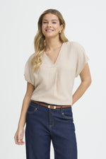 Jett blouse lichtbruin of beige