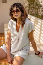Jett blouse lichtbruin of beige