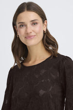 Mirabella lace blouse donkerblauw of bruin