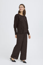 Mirabella lace blouse donkerblauw of bruin