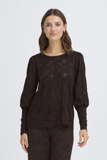 Mirabella lace blouse donkerblauw of bruin