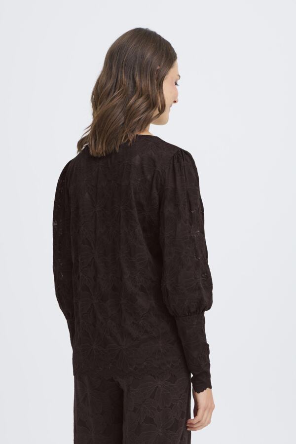 Mirabella lace blouse donkerblauw of bruin