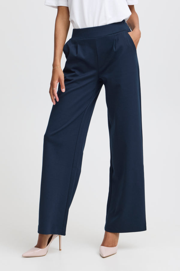 Rizetta wide pants donkerblauw