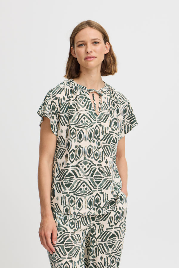Joella top ethnic sea spray