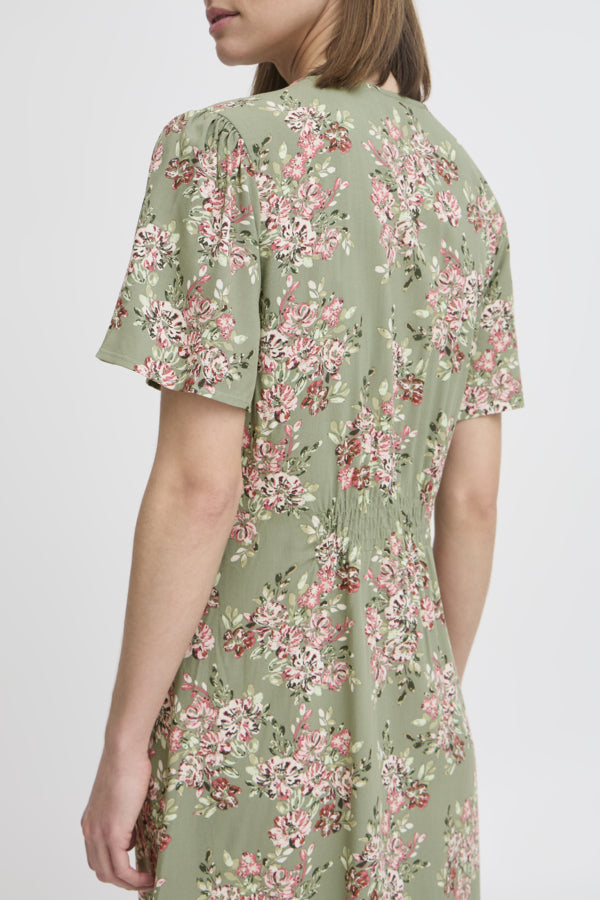 Joella short v-neck dress sea spray
