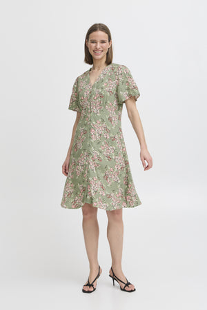 Joella short v-neck dress sea spray