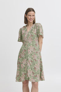 Joella short v-neck dress sea spray