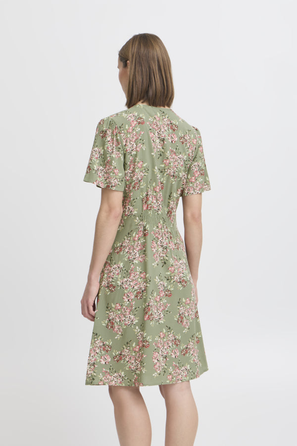 Joella short v-neck dress sea spray