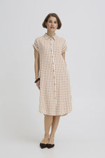 Falakka midi shirt dress woodsmoke check