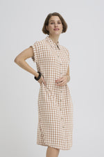 Falakka midi shirt dress woodsmoke check