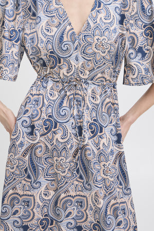 Hilly dress blue paisley
