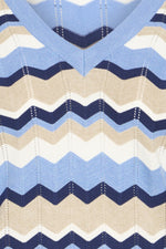 Morla vneck pointelle della robbia blue