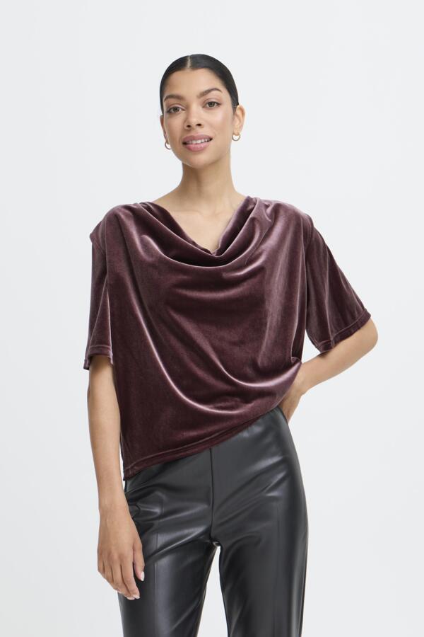 Perlina draping blouse fudge