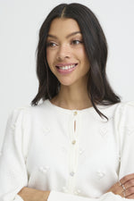 Manina structure cardigan marshmellow