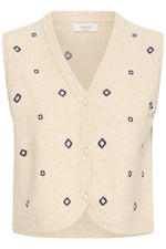 Nadika embroidered vest oyster