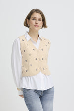 Nadika embroidered vest oyster