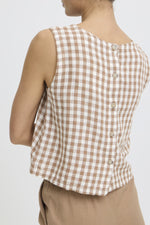 Falakka button top woodsmoke check