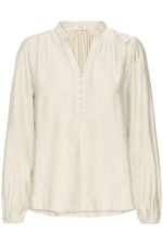 Ikaia v-neck blouse birch melange