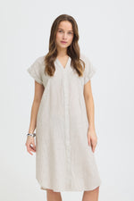 Izola dress vetiver stripe