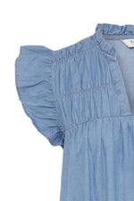 Kashe frill dress light denim