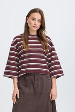 Pelda 3/4 tee fig stripe