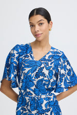 Ikaia dress nebulas blue flower