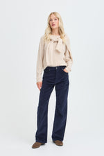 Dasik straight pants corduroy dark sapphire