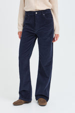 Dasik straight pants corduroy dark sapphire