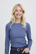 Tone rib t-shirt blue horizon