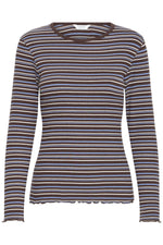 Tone rib t-shirt java stripe