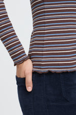 Tone rib t-shirt java stripe