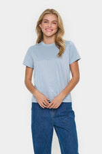 Haga glitter t-shirt taupe of lichtblauw