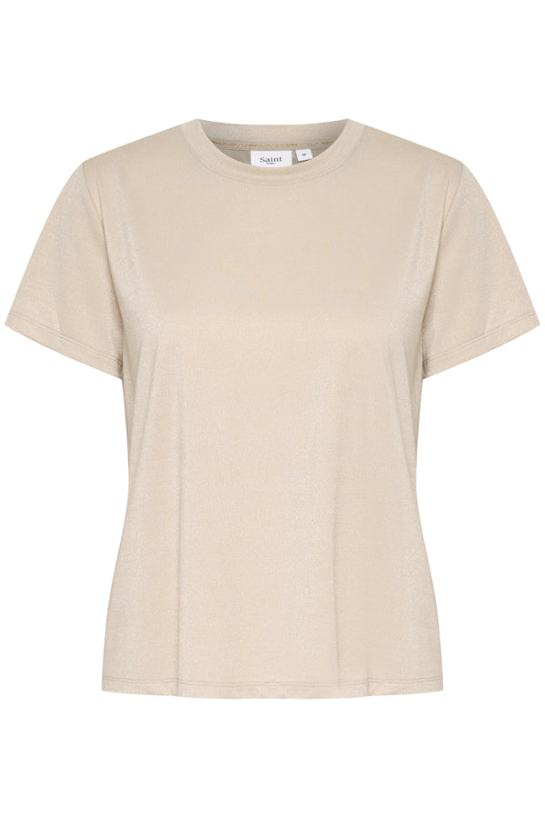 Haga glitter t-shirt taupe of lichtblauw