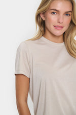 Haga glitter t-shirt taupe of lichtblauw