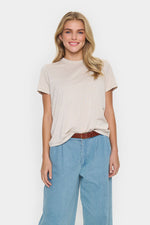 Haga glitter t-shirt taupe of lichtblauw