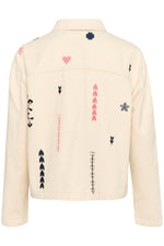 Jean jacket embroidery creme