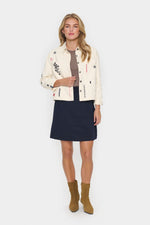 Jean jacket embroidery creme