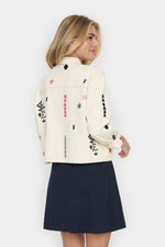 Jean jacket embroidery creme