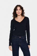 Mila v-neck pull zwart