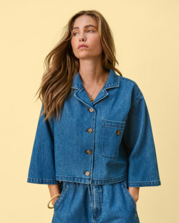 Kayo denim shirt jacket medium blue