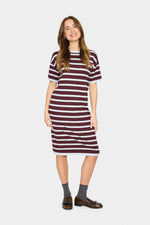 Likam knit dress striped chocolate