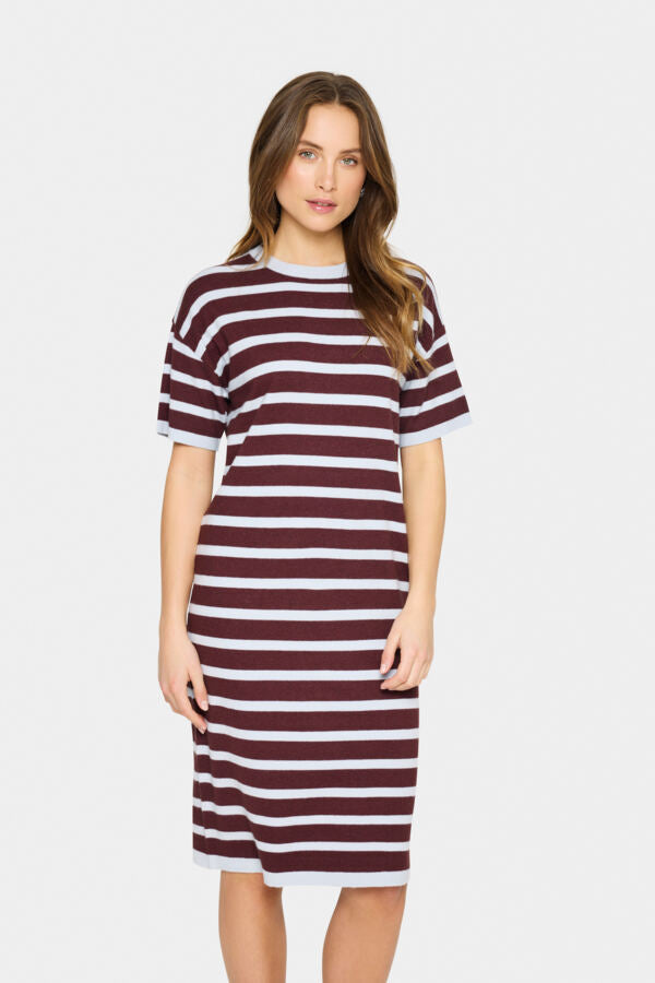 Likam knit dress striped chocolate