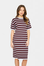 Likam knit dress striped chocolate