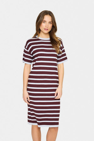 Likam knit dress striped chocolate
