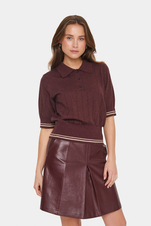 Leslie polo lurex decadent chocolate