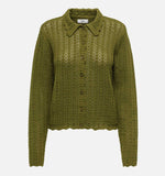 Camil collar cardigan beige of khaki