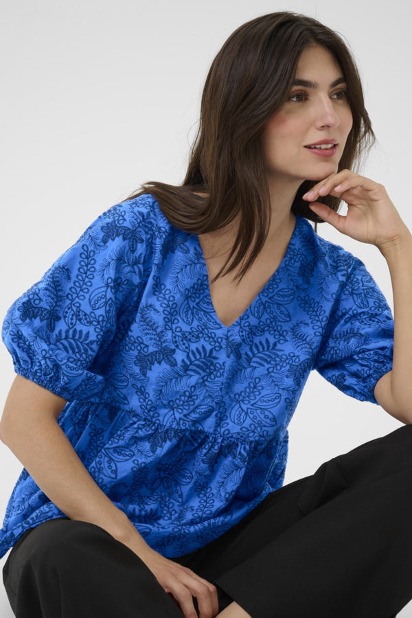Taylar peplum blouse victoria blue